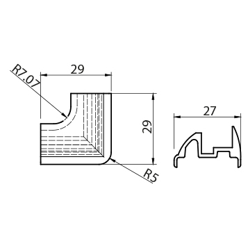 Cornice interna 90°