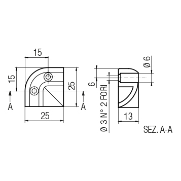 Cornice per giunzione 25-2VA R15