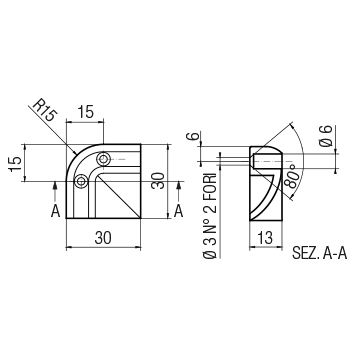 Cornice per giunzione 30-2VA R15