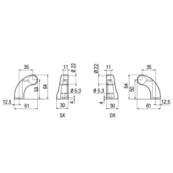 Testa maniglia DX/SX SERIE MAXI