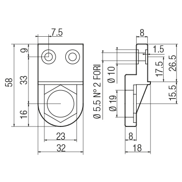 Montaggio per magnete RMCO18 per sportello