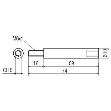 Vite H=58/M6 x 16