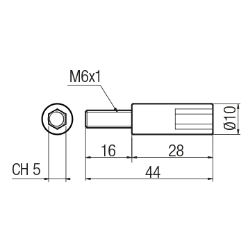 Vite h=28/M6 x 16