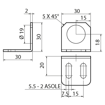 Montaggio per magnete RMCO18 su base