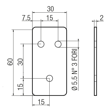 Piastra 60×30 fissaggio