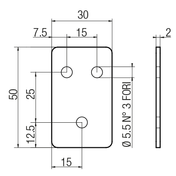 Piastra 50×30 fissaggio