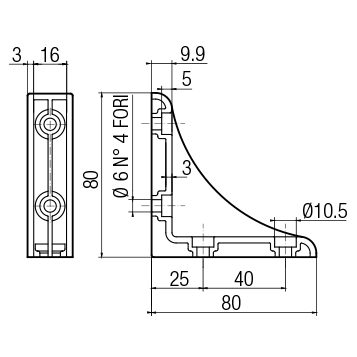 Angolare di irrigidimento 90°