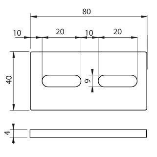 Piatto di giunzione 40×80