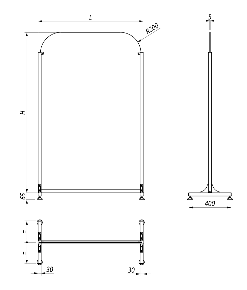 Barriera divisoria linea Design con piedi - Dierre